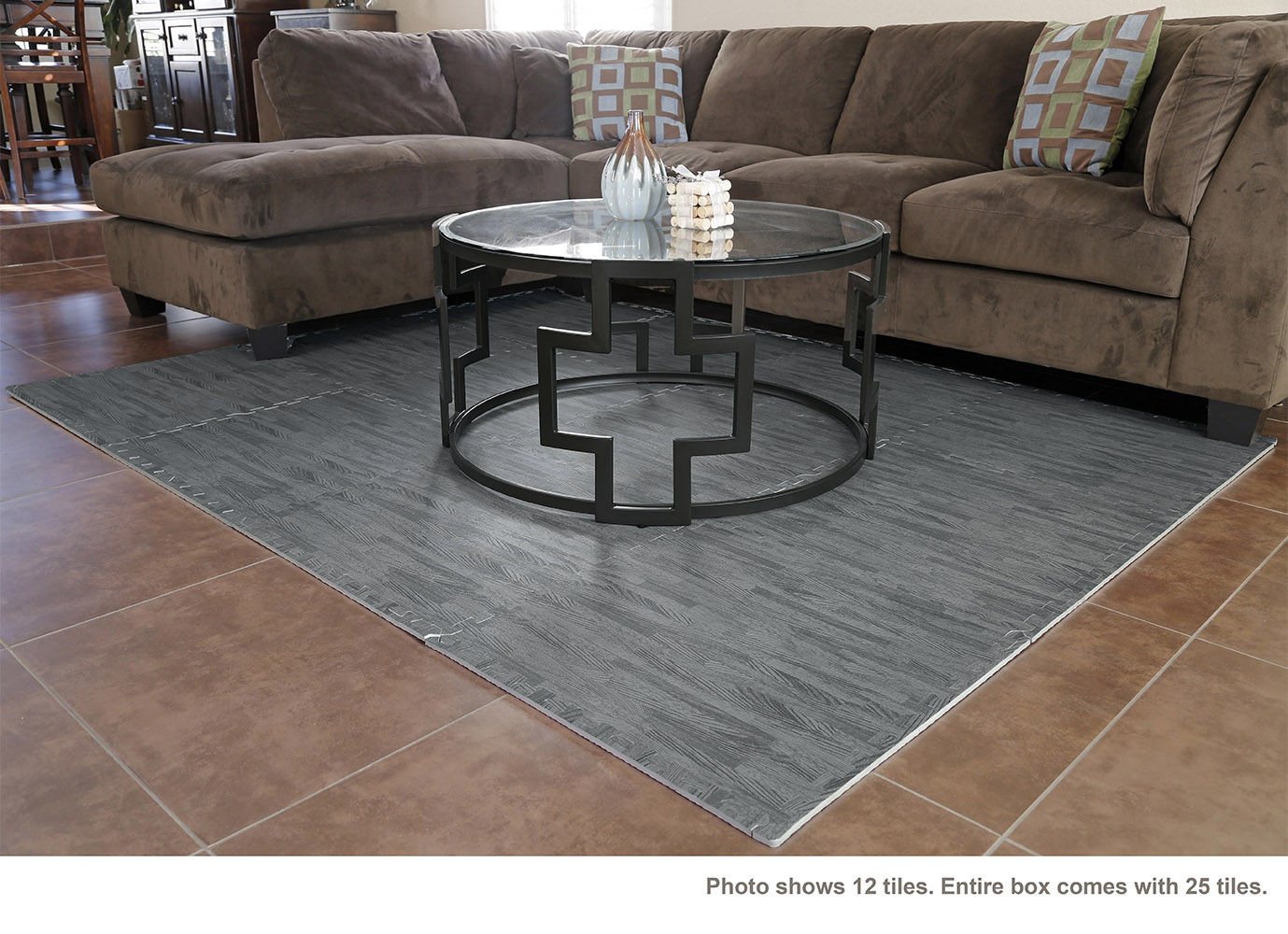 Home Aesthetics 100 Sq. Ft  3/8 Inch Thick Interlocking Foam Mats Flooring, Sea