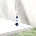 thumbnail image 4 of Gem Stone King 925 Sterling Silver Blue Sapphire 3 Stone Pendant Necklace for Women (2.05 Cttw, Gemstone September Birthstone, Round 6MM, 5MM and 4MM, with 18 inch Chain), 4 of 4