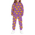 thumbnail image 3 of YOUYEDIAN Halloween Hoodies for Teen Girls Funny 2 Piece Sweatsuit Fall Winter Cute Long Sleeve Hooded Hoodies Fashion Fleece Sweatpants (Purple, 11-12 Years), 3 of 5