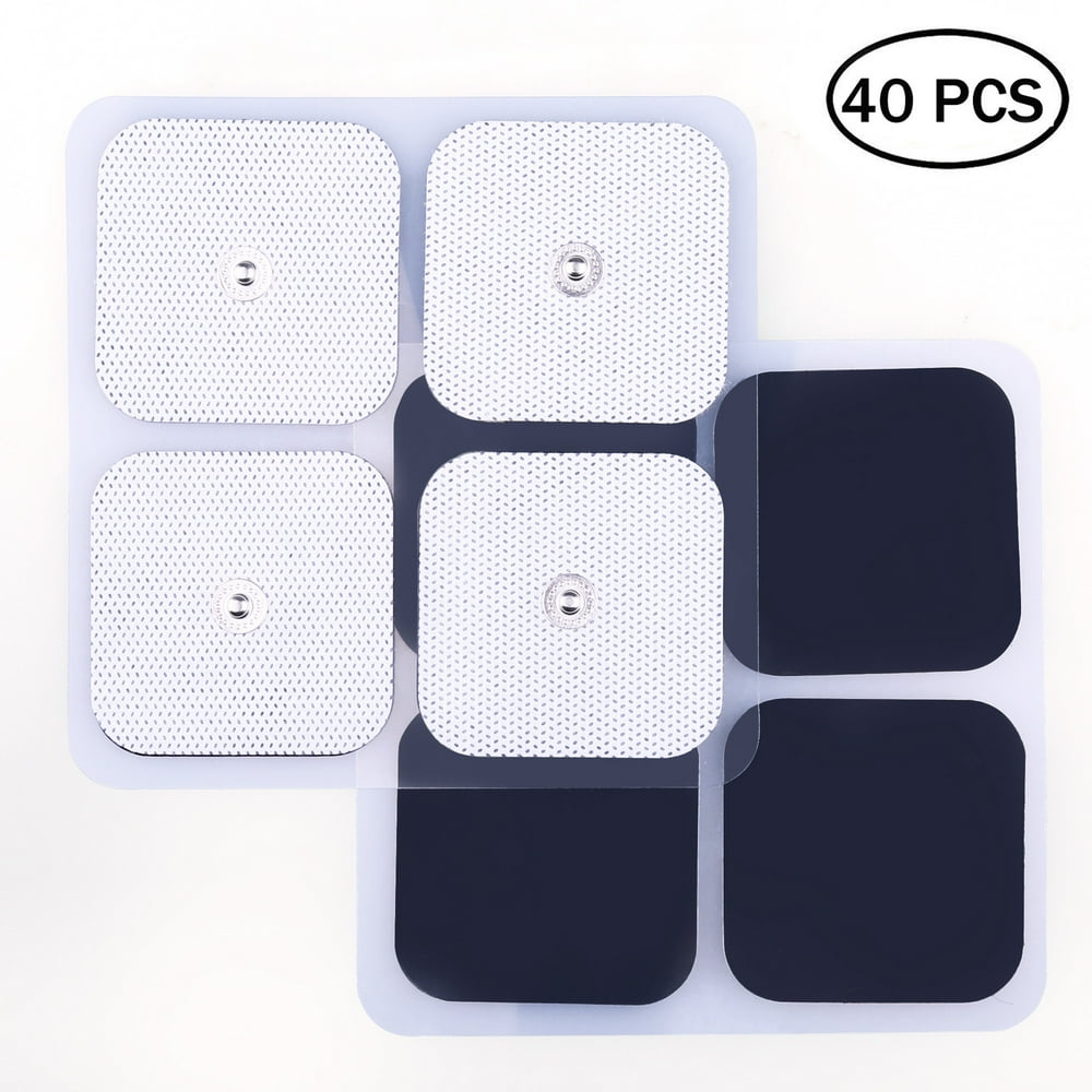 TENS Unit Pads, 40Pcs 2x2 Snap Electrodes,Reusable Electrotherapy Pads