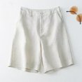 thumbnail image 2 of Women's High Waisted Baggy Shorts Elastic Breathable Loose Cotton Linen Pants Baggy Dressy Casual Womens Jorts with Pockets M-3XL, 2 of 3