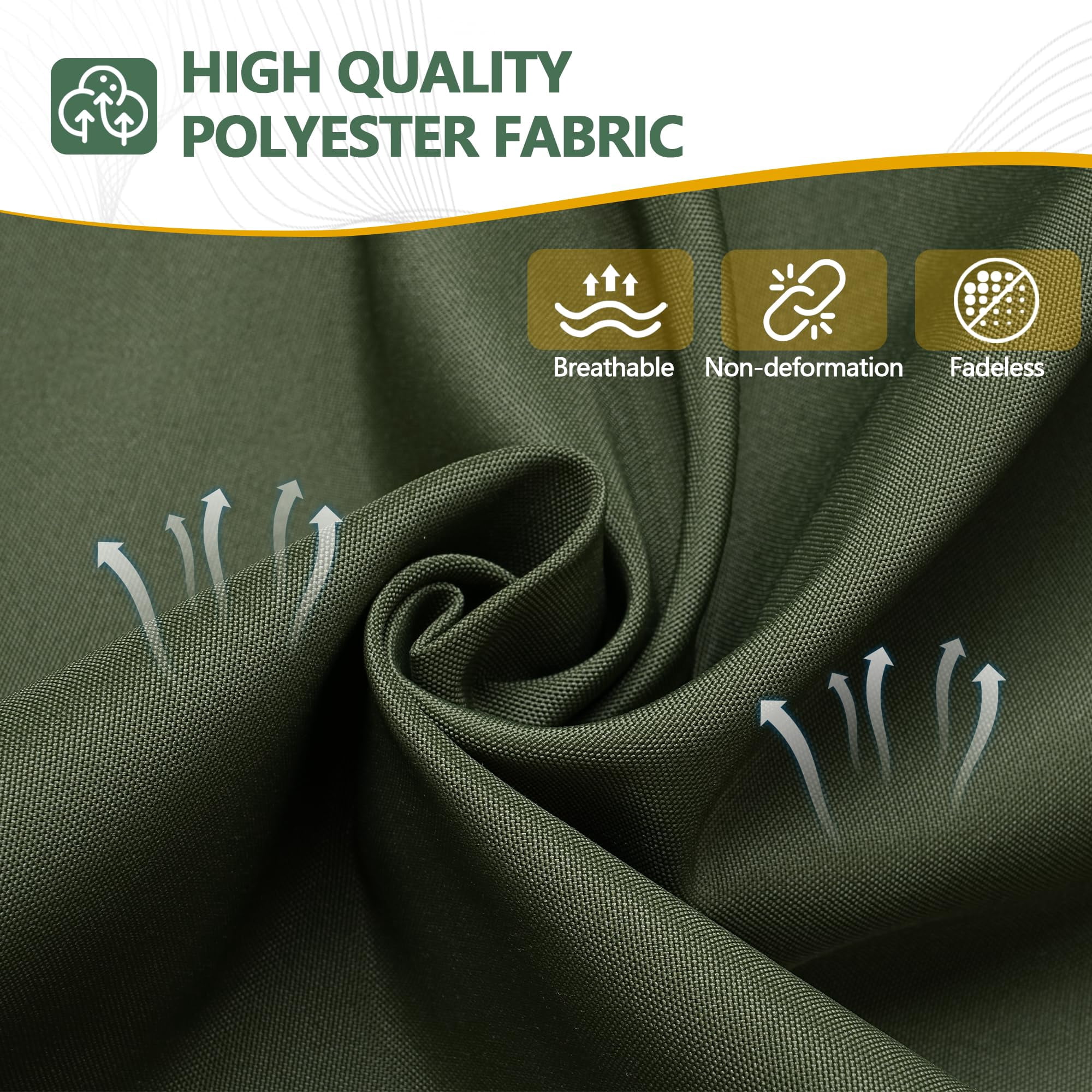 Chair Cushions for Dining Chairs Set of 2, 16.5" x 16.5" Tufted Memory Foam Seat Cushions, 3.5" Thick Olefin Fabric Kitchen Chair Pads with Ties & Non-Slip Backing, Deep Green