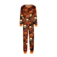 thumbnail image 2 of Matching Halloween Pajamas for Family Candy Pumpkin Crew Neck Funny Pjs Spider Web Bat Long Sleeve Horror Loungewear, Women:XL, 2 of 8