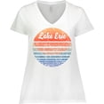 thumbnail image 3 of Inktastic Lake Erie Distressed Retro Sunset Women's Plus Size V-Neck T-Shirt, 3 of 5