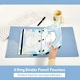 thumbnail image 5 of 2 Pack Pencil Pouch for 3 Ring Binder Smooth Zipper Folders with Pockets Clear Window Pencil Case Cinnamoroll Sit on Cloud Wear Headphone, 5 of 6