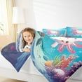thumbnail image 4 of Feelyou 3D Funny Axolotl Queen Comforter Set for Child, Kawaii Marine Sealife Bedding Sets, Underwater World Reversible Bedding Comforter Set, Luxury Bedroom Decor, 3-Piece, 4 of 8