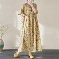thumbnail image 1 of WILLBEST Robe Post-Partum Femme Boho Vintage Grande Taille Robe Maxi Surdimensionnée Imprimé Floral Manches Courtes Jupe avec Ourlet Évasé, 1 of 8