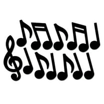 Party Central Club Pack of 144 Black Fun Musical Notes Silhouette Decors 21"