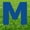 Blue, variant on Blue Letter M 20 inches tall