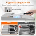 thumbnail image 2 of Magnetic Drawer Knife Organizers Insert, Kitchen Plastic In Drawer Knife Block Slots, Steak Chefs Knives Holder Storage for 16 Knives and 1 Sharpening Steel, Extra Large, Gray, 16.5"/42 cm(W), 2 of 4