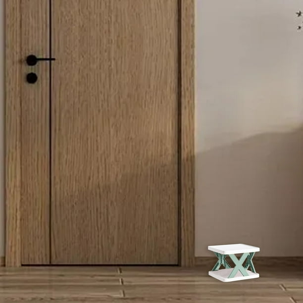 Organizador de estantes, estante de almacenamiento, ahorra espacio, estante de plástico de 2 niveles, plegable, portátil, para dormitorio, alta capacidad, plástico resistente, construcción