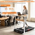 thumbnail image 2 of 3.0HP Portable Under Desk Treadmill with Handle Bar & Incline, 0.6-7.6 mph, 350 lbs Capacity, Walking Pad for Home Workout, Jogging, Cardio, 2 of 8