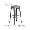 thumbnail image 2 of 30'' High Backless Clear Coated Metal Indoor Barstool with Square Seat, 2 of 8