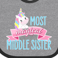 thumbnail image 4 of Inktastic Most Magical Middle Sister- Cute Unicorn Girls Baby Bib, 4 of 4