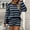 Blue, variant on 2 Piece Outfits Women Striped Knitted Color Block Oversized Long Sleeve Sweater and Shorts Set Casual Fall Trendy Cozy Loose Outfits