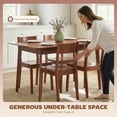 thumbnail image 5 of HOMCOM Mid-Century Modern Dining Table for 4, 47.2" Rectangle Kitchen Table with Wood Veneer Top and Rubber Wood Frame for Dining Room, Walnut, 5 of 10