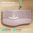 thumbnail image 3 of Teclado ergonómico inalámbrico Nulea RT05 con reposamuñecas rosa, 3 of 8