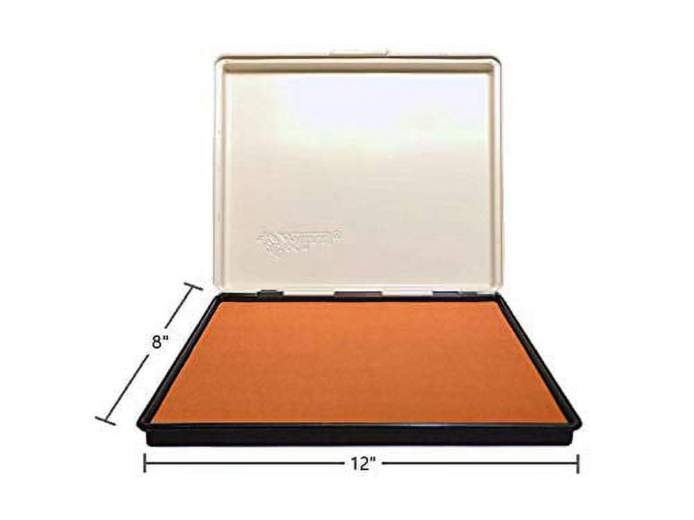 Infusion 8" x 12" Extra Large Industrial Stamp Ink Pad, Your Go to Large Stamp Ink Pad for Bright Color, Even Coverage and Durability, Orange Stamp Pad
