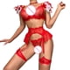 thumbnail image 4 of Gibobby Lencería mujer erótica Conjunto de sujetadores sexy súper push-up para mujer, lencería transparente, brasier de encaje y bragas a juego para mujer(Rojo, G), 4 of 5