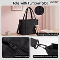 thumbnail image 7 of SUOSDEY Corduroy Tote Bag with Laptop Compartment&Cup Holder,Multipocket Work Tote for College,Teacher,Travel Crossbody Handbag, 7 of 7