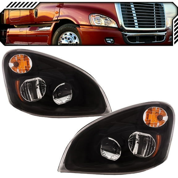 EPIC LIGHTING OE Style LED Headlights w/ LED Module Assembly Replacement for FREIGHTLINER 08-17 CASCADIA [ A0651907006 A0651907007 ] Pair