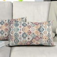 thumbnail image 5 of Bohemian Ethnic Boho Lumbar Pillow Covers 12X20 in Teal Red Orange Blue Carpet Vintage Decorative Couch Pillow Cases with Zipper Set of 2 Home Decor for Living Room Bedroom Bed Cushion Outdoor, 5 of 6