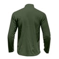 thumbnail image 4 of Men's Polo T Shirts Long Sleeve Quarter Zip Corduroy Tees Shirt Slim Fit Green Mens Work Shirts, 4 of 5