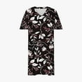 thumbnail image 6 of Feancey Women's Oversized Midi Dresses Plus Size Casual Boho Floral Dress Loose Fit V Neck Short Sleeve T Shirt Dresses Summer Vacation Pocket Dress Daily Multicolor 3XL, 6 of 6