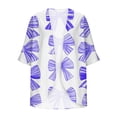 thumbnail image 5 of successthop Womens Cardigans Lightweight 3/4 Sleeve Regular Open Front Cardigans Without Hoodie Print Beach Vacation Wear Purple L, 5 of 5