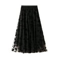thumbnail image 2 of Women's Long Tulle Skirt Spring Summer Elastic Chiffon Petticoat High Waist Long Mesh Skirt Womens Pleated Midi Skirt, 2 of 7