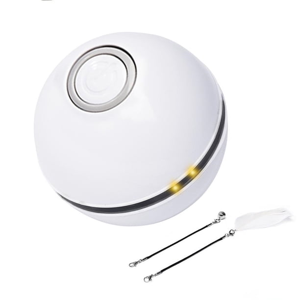 Juguete interactivo para gatos, pelota para gatos con luces LED, juguetes de pelota para gatos de 4a generación para gatitos y cachorros, rotación automática de 360 ??grados (blanco) XianweiShao 8390612050046