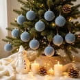 thumbnail image 5 of Flocked Christmas Ball Ornaments Set of 9, Large Textured Velvet Baubles for Christmas Tree, Matte Holiday Decorations for Tree and Garland - Gray, 5 of 8