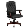 thumbnail image 1 of Martha Washington Black Leather Executive Swivel Chair with Arms, 1 of 9