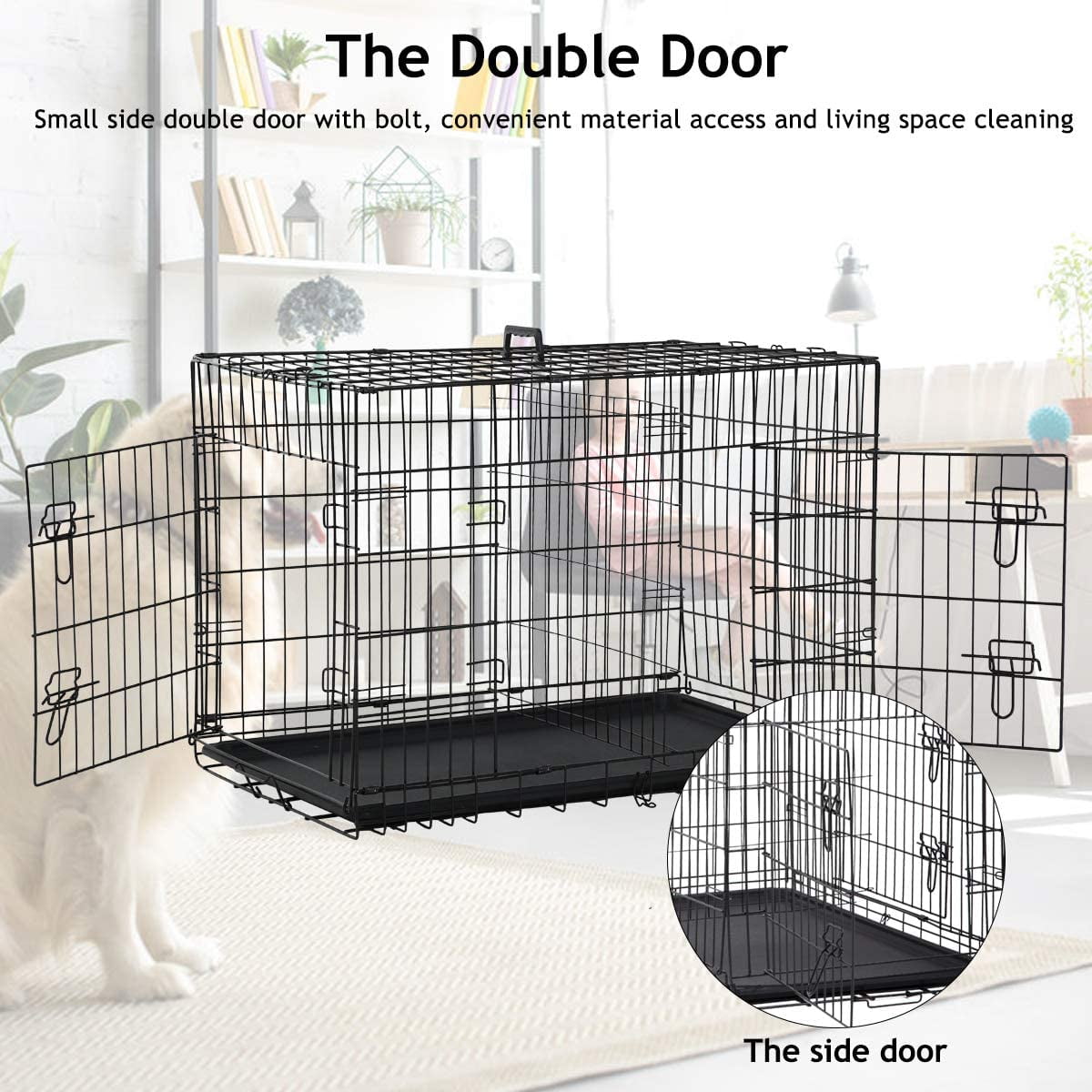 Dkelincs 48 inch Dog Cage Large XXL Dog Crates for Large Dogs Pet Animal Segregation Cage with Double Door for Dog Training Indoor in Hungary at HUF 36479 Rating 5