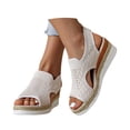thumbnail image 3 of MKLEKYY Sandalias Ortopédicas para Mujer, Sandalias Elásticas de Tela Con Boca de Pez A La Moda de Verano para Mujer, Sandalias Con Plataforma y Cuña, 3 of 5