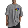 thumbnail image 2 of EchfiProm T shirts for Men Cotton Short Sleeve Shirts Valentine Summer Gray Big and Tall Mens Tops Graphic S, 2 of 5
