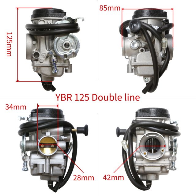 Suitable for Carburador de motocicleta JINGKE YBR125 de línea simple y doble for Yamaha TW200 2001-2017, 200 Trailway, todoterreno de rally YJM125