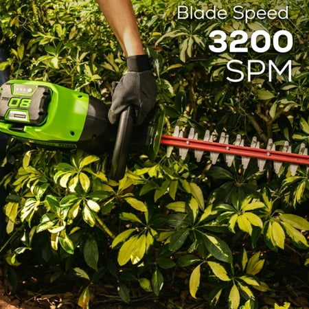 Greenworks - 80-Volt 26-Inch Cordless Brushless Hedge Trimmer (1 x 2.0Ah Battery and 1 x Charger) - Green