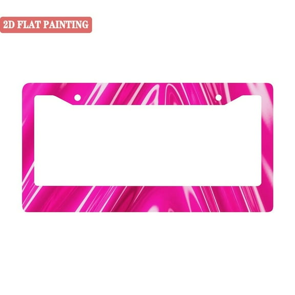 1PC Pink Gradient Line Pattern License Plate Frames with Mounting Accessories 6. 3x12. 2inch(16x31cm)