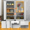thumbnail image 5 of Metal Storage Cabinet with Locking Doors and 4 Adjustable Shelves,71" Tall Metal Garage Storage Cabinet,Metal Cabinet Storage for Office,Home,Garage,Gym,School (White/ Required-Assembly), 5 of 8