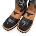 thumbnail image 3 of Mens Leather Midcalf Western Boot Square Toe Black Brown, 3 of 5