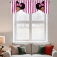 thumbnail image 2 of Pink Stripes Tie Up Valance Curtains for Windows, Kitchen Curtains Window Treatments, Cartoon Funny Bow Girl Vertical Striped Short Window Shades Valances for Bedroom Bathroom Cafe 42"x12", 2 of 8