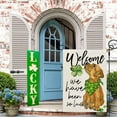 thumbnail image 3 of Newhomestyle St Patricks Day Dog Garden Flag 12x18 Inch Double Sided for Outside Small Burlap Green Shamrocks Clovers We Have Been So Lucky Welcome Yard Holiday Decoration, 3 of 5