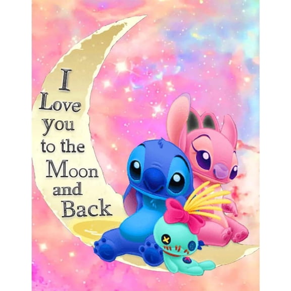 5D Diamond Painting Kits for Adults Stitch Diamond Arts Horror Diamond Painting DIY Full Round Drill for Home Wall Decor and Adults Kids Holiday Gift 12x16inch