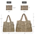 thumbnail image 2 of Wrapables Large & Small Foldable Tote Nylon Reusable Grocery Bags, Set of 2, Leopard Print, 2 of 5