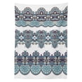 thumbnail image 3 of Ambesonne Paisley Tablecloth Rectangular Table Cover, Triplet Design with Stripes, 60"x90", Blue and White, 3 of 4