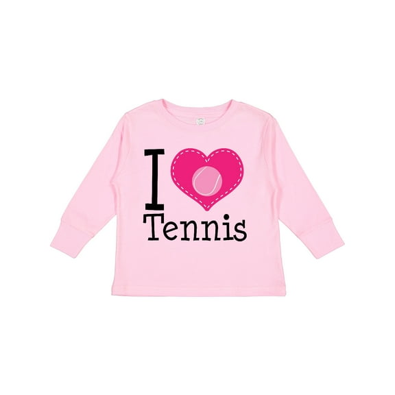 Inktastic Tennis Player I Love Tennis Girls Long Sleeve Toddler T-Shirt