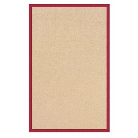 Riverbay Furniture Machine Tufted Wool 8'9"x12' Rug in Natural and Red