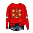 thumbnail image 7 of DJDLJWCJ Girls Halloween Fleece Sweatshirt Long Sleeve Crew Neck Oversized Graphic Pullover Kids Fall Casual Halloween Sweatshirts Red Size 13, 7 of 7