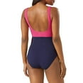 thumbnail image 2 of Tommy Bahama Womens Island Cays Colorblock Pool One-Piece Swimsuit, 2 of 3